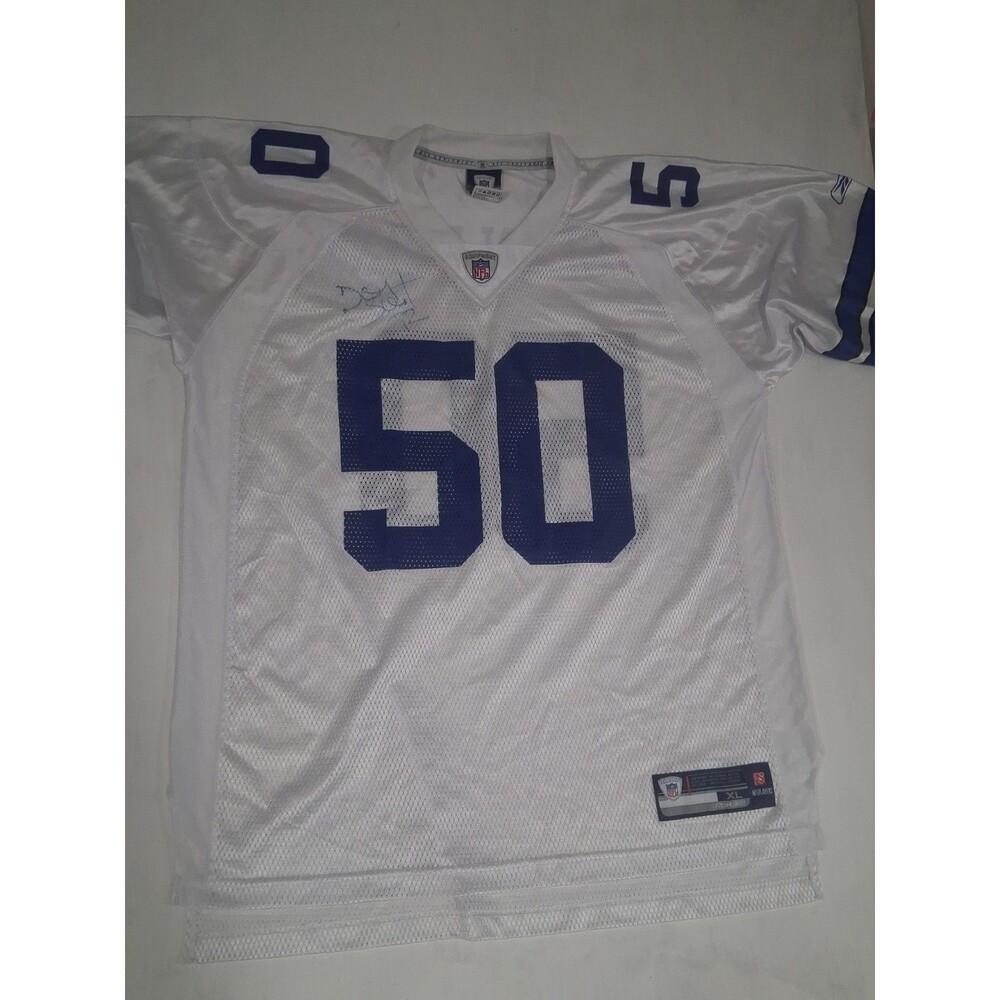 Dallas Cowboys Jersey Sean Lee Mens XL White Reebok Throwback NFL Signed-Read